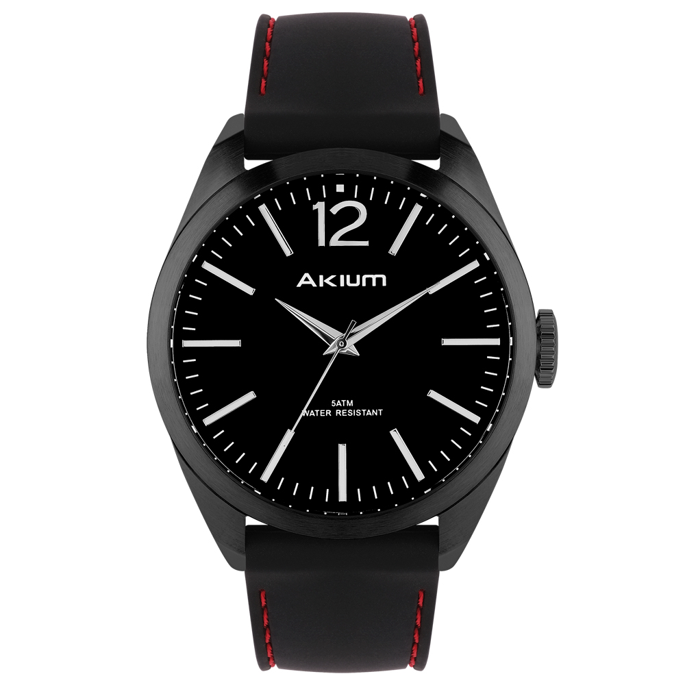 Relógio Akium Masculino Borracha Preta - TMG6982 - BLACK Menor preço em Relógio Akium Masculino Borracha Preta - TMG6982 - BLACK