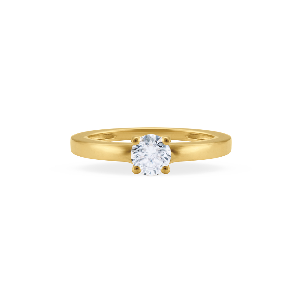 Solitário Ouro Amarelo com 12 Pontos de Diamante Menor preço em Solitário Ouro Amarelo com 12 Pontos de Diamante