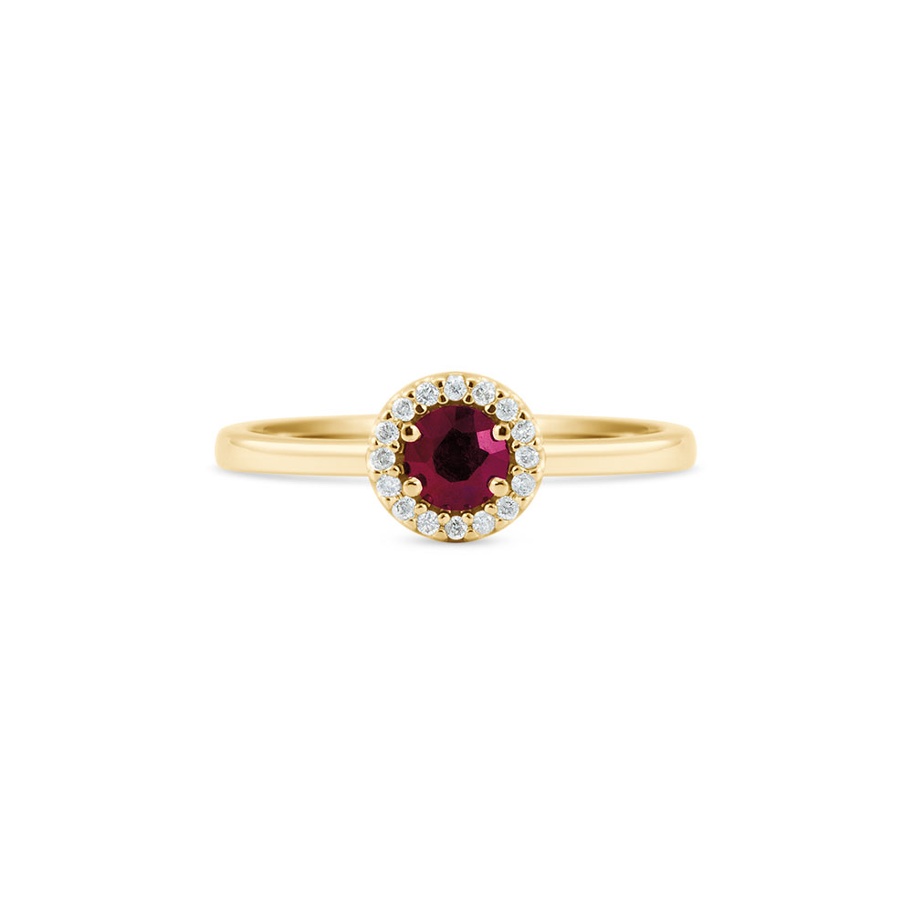 Anel Ouro Amarelo Diamantes e Rubi Menor preço em Anel Ouro Amarelo Diamantes e Rubi