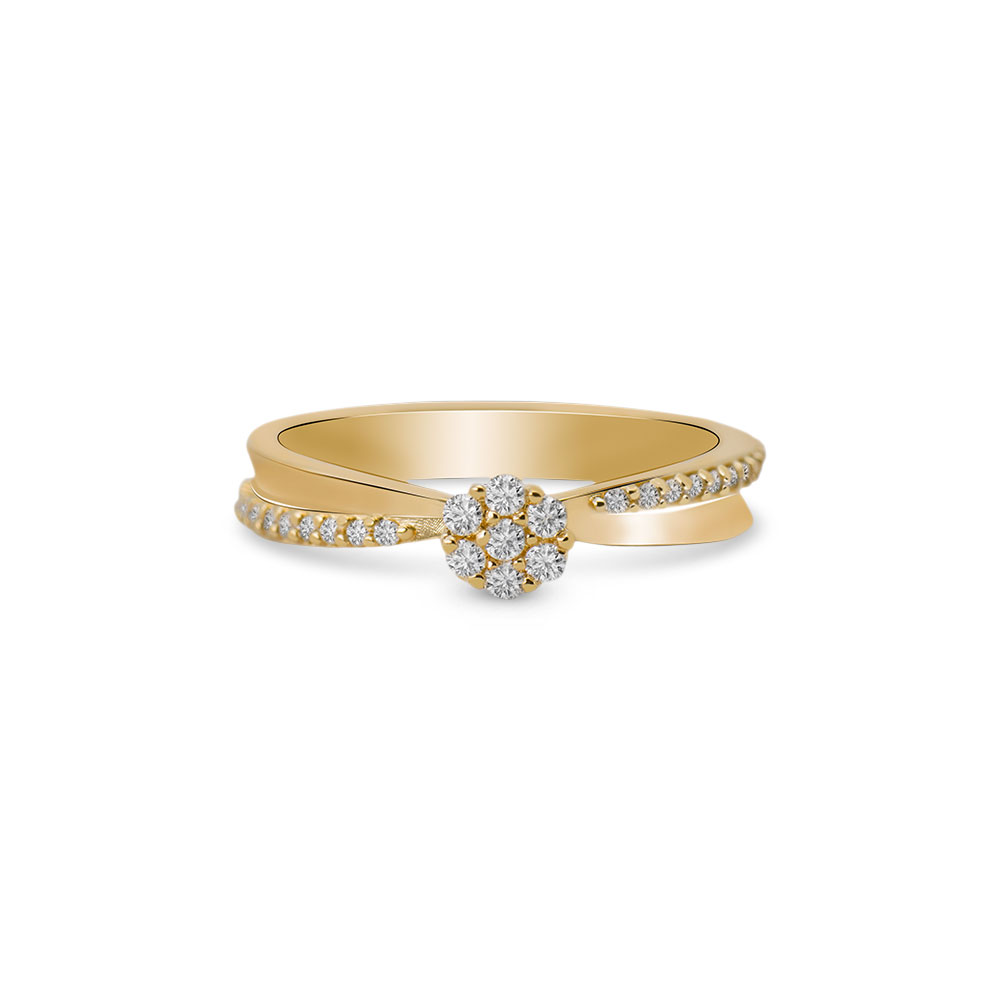 Anel Ouro Amarelo e Diamantes Menor preço em Anel Ouro Amarelo e Diamantes