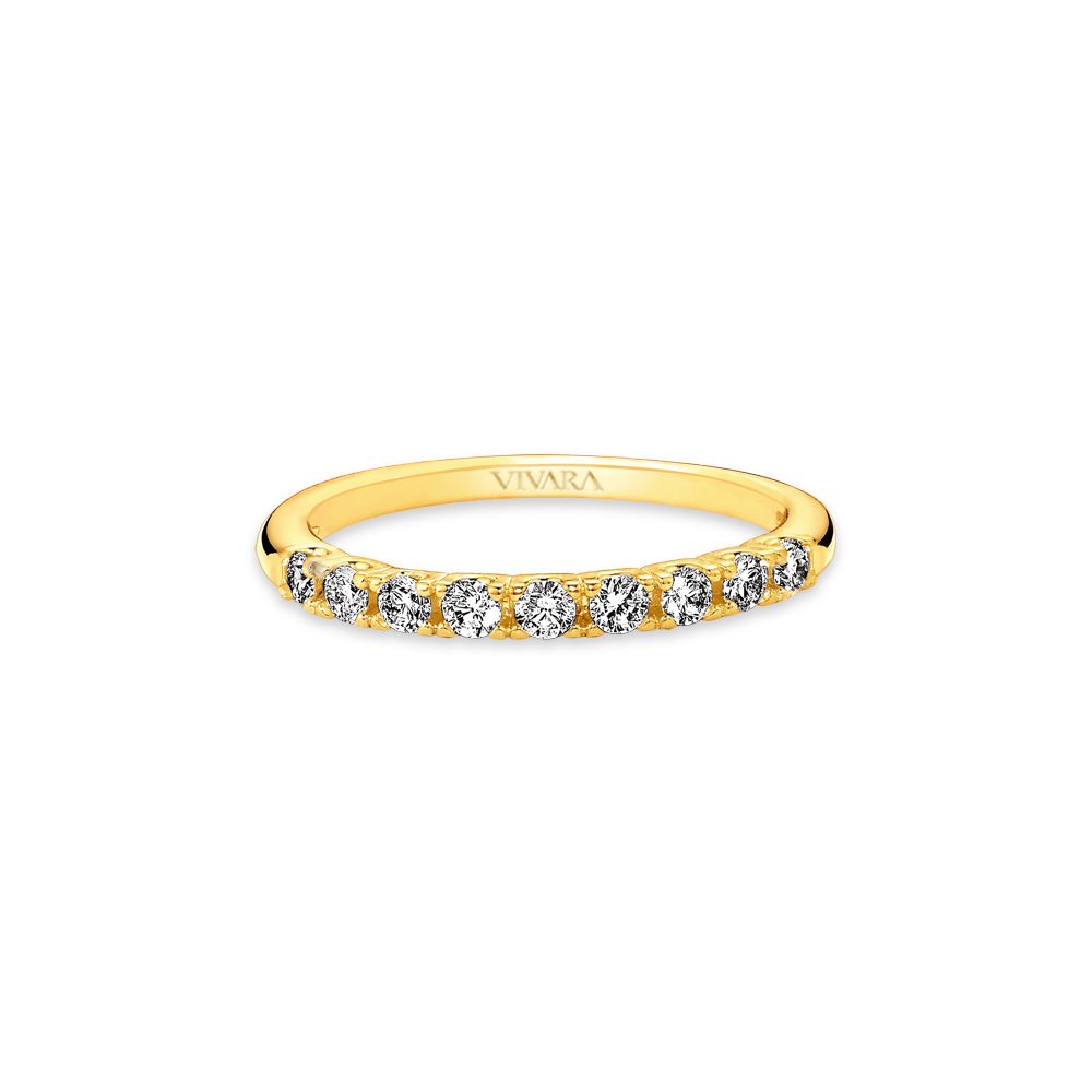 Meia Aliança Ouro Amarelo com 31,5 Pontos de Diamantes Menor preço em Meia Aliança Ouro Amarelo com 31,5 Pontos de Diamantes
