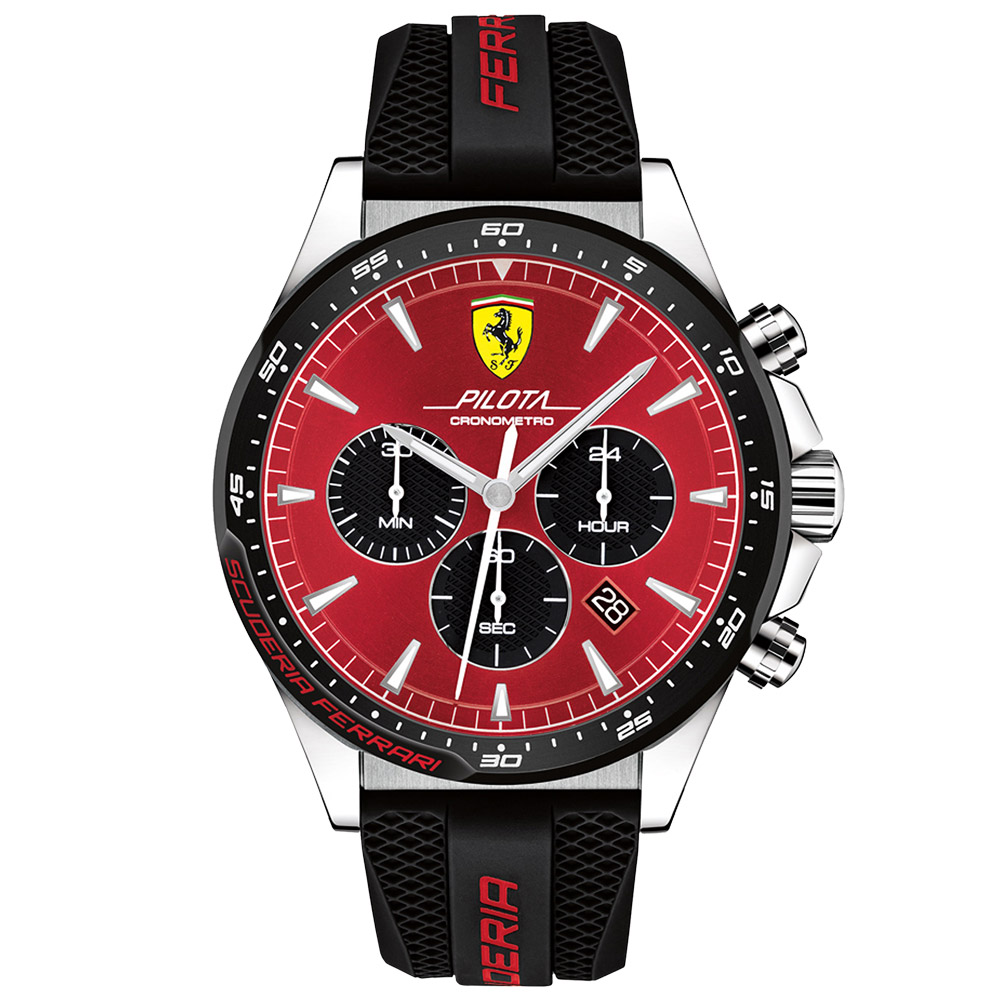 Menor preço em Relógio Scuderia Ferrari Masculino Borracha Preta - 830595