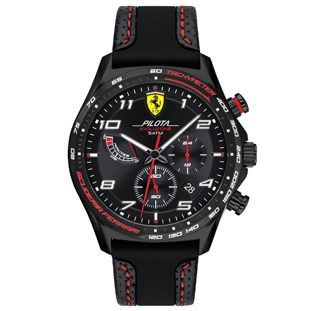 Relógio Scuderia Ferrari Masculino Couro Preto - 830717
