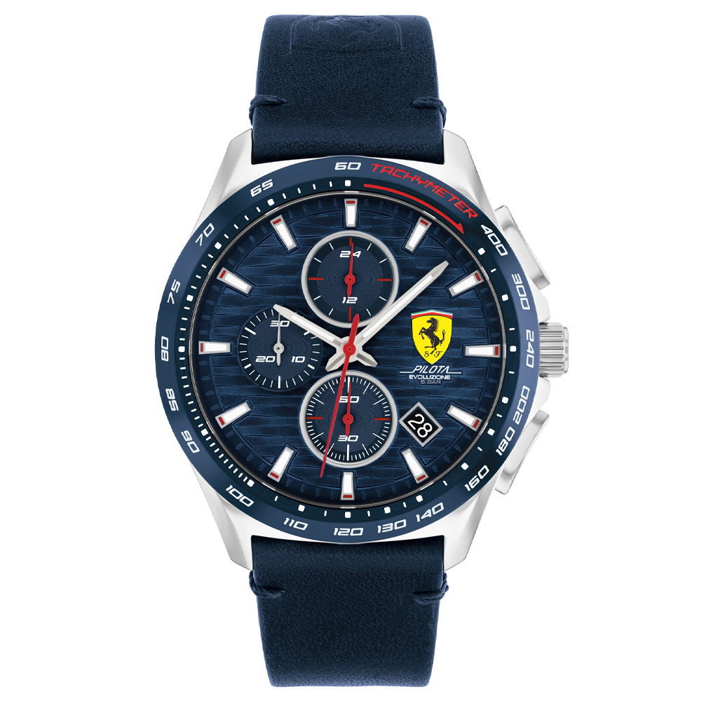 Relógio Scuderia Ferrari Masculino Couro Azul 830882 05 ATM